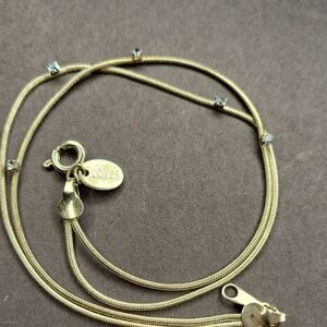 Silver-Tone Stationed Blue Crystal Bracelet